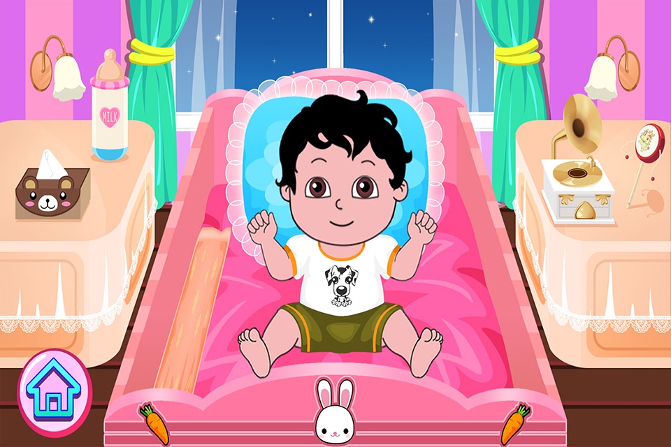 Belle little newborn babysitter (Happy Box) baby care game for kids screenshot 2