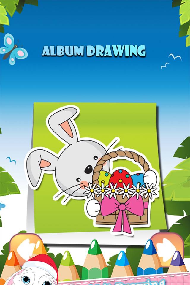 Coloring Book Rabbit Drawing Pages - free learning painting cool games for the kids girls screenshot 2