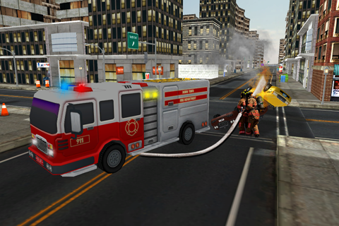 Fire truck emergency rescue 3D simulator free 2016 screenshot 3
