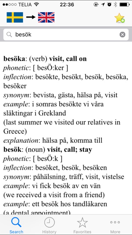 Dict.SE Swedish - English - Swedish dictionary (lexikon)