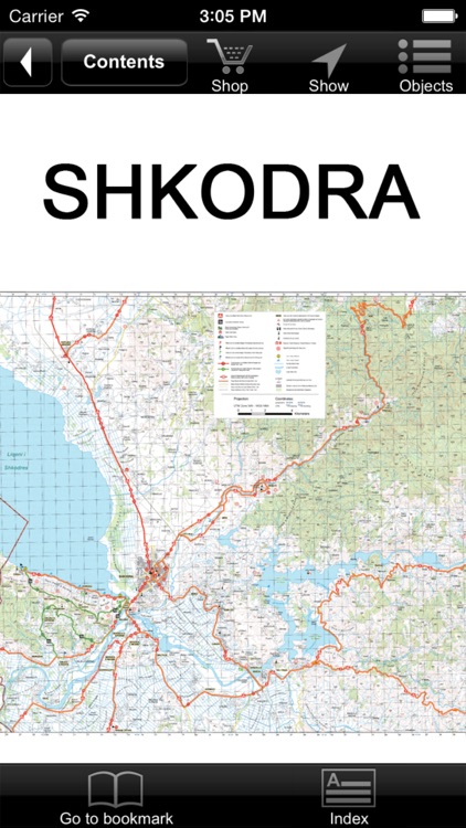 Shkodra. Tourist map.