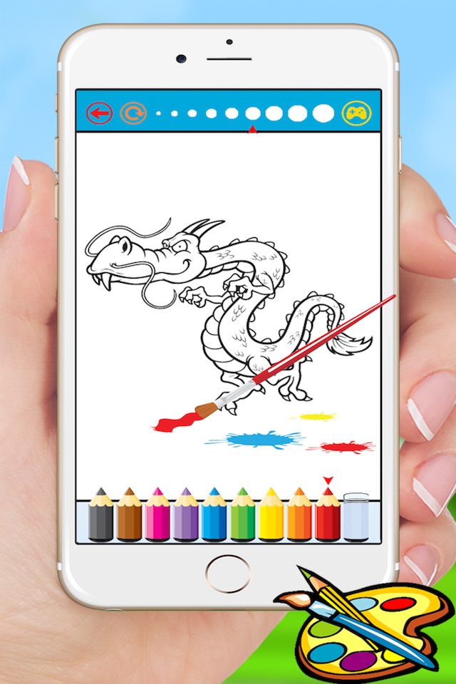 Dragon Dinosaur Coloring Book - Drawing for kids free games screenshot 2