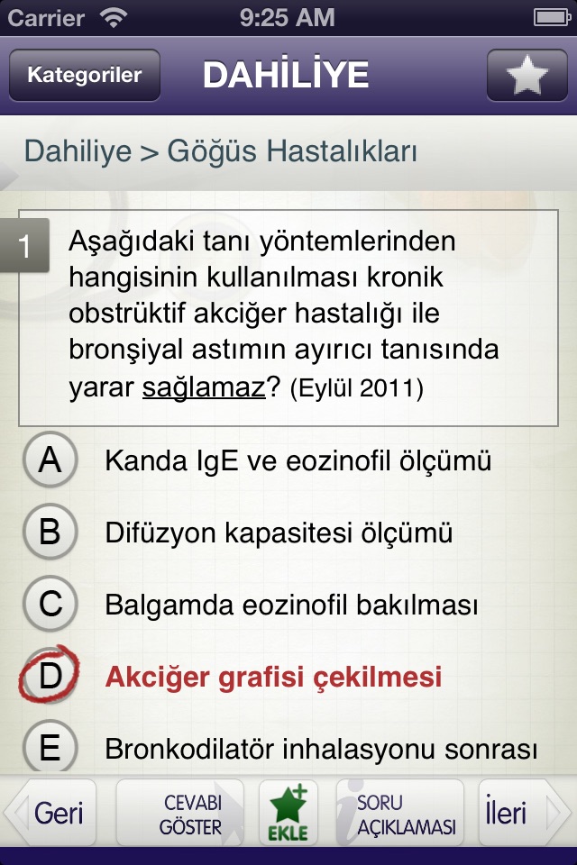 Tum TUS Soruları - Dahiliye Lite screenshot 4