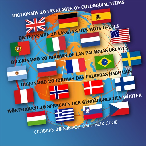 Dictionary 20 languages of colloquial terms icon
