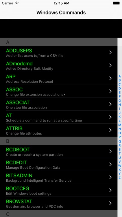 Commands for Windows OS