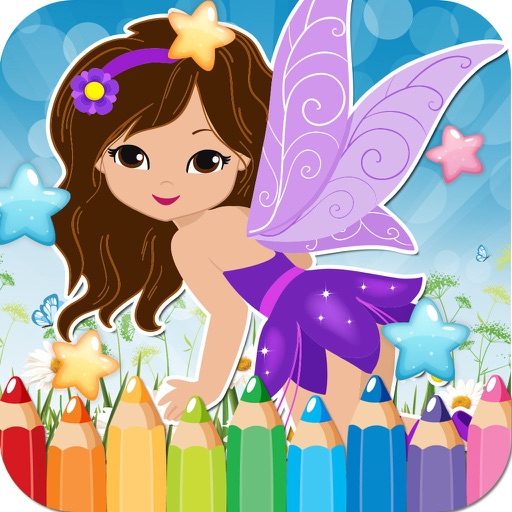 My Little Angle Fairy Tales Drawing Coloring Book - cute caricature art ideas pages for kids iOS App