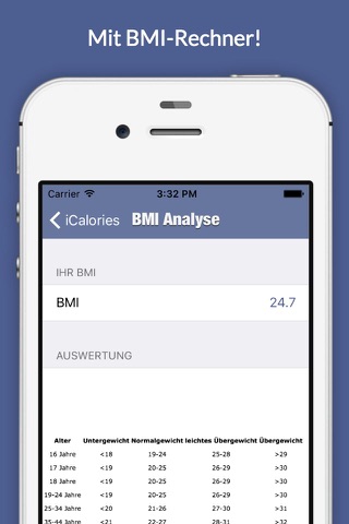 iCalories - Kalorienbedarf und BMI berechnen screenshot 3