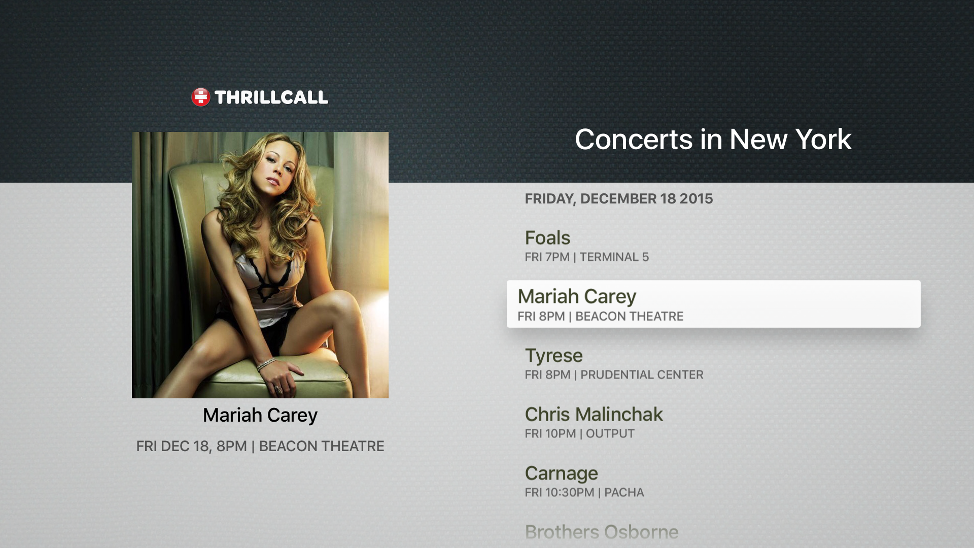 Thrillcall TV Concerts screenshot 2