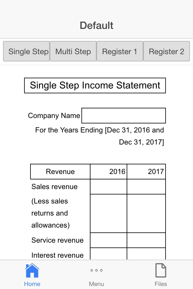 Income Statement screenshot 2