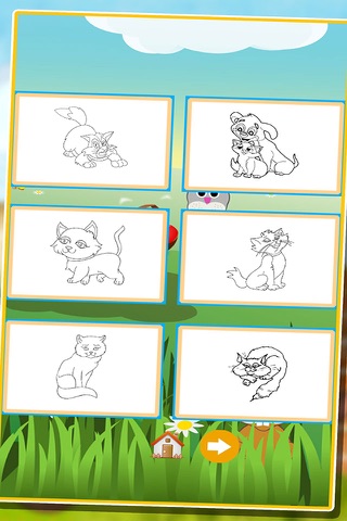 Kids Animal Coloring Book : Cute Cat Dog Kitten Pet Pony Painting for Preschool screenshot 4