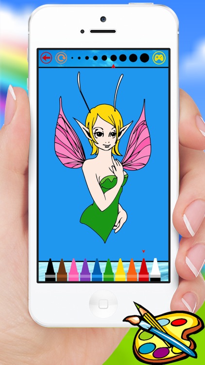 Fantasy elf girl coloring book - Drawing painting for adult screenshot-4