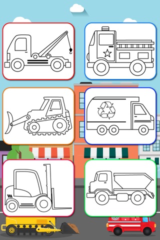 Trucks Connect the Dots and Coloring Book for Kids screenshot 2