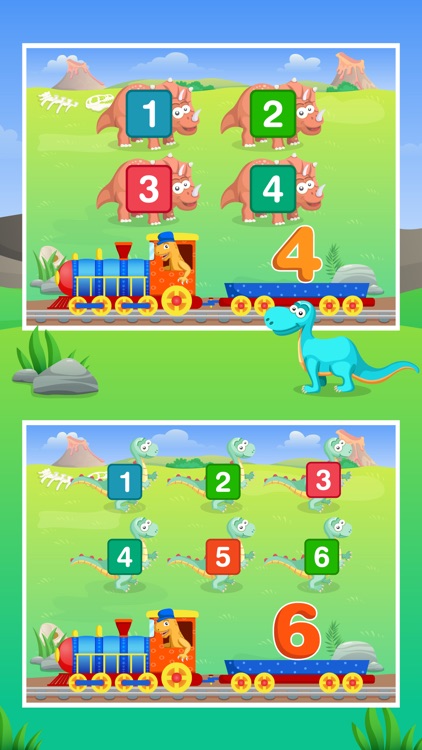 Dinosaur Number Train Game for Kids Free screenshot-4