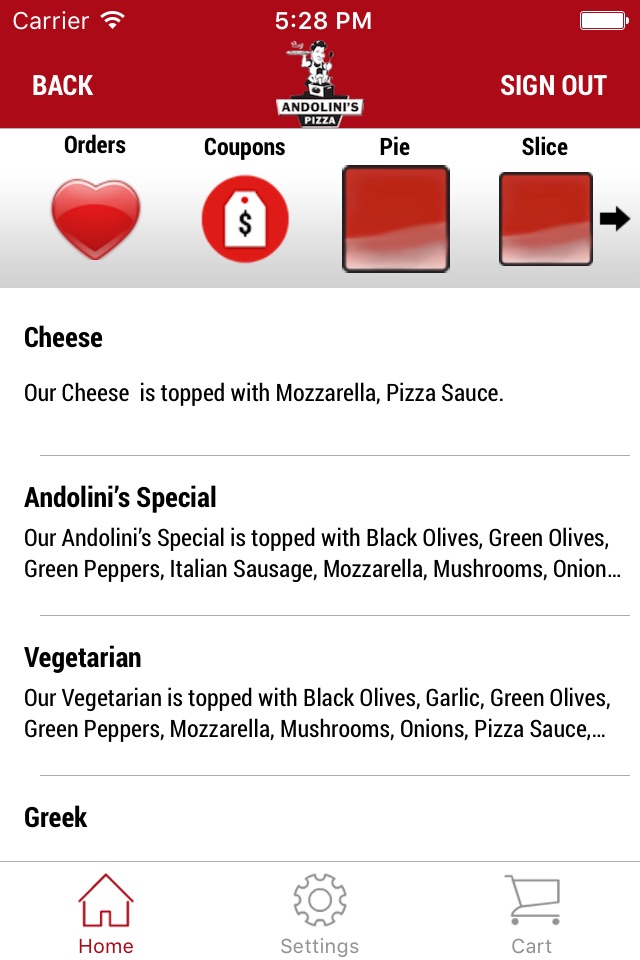 Andolini's Pizza screenshot 3