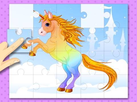 Cute Ponies & Unicorns Jigsaw Puzzles : logic game for toddlers, preschool kids and little girls screenshot 2