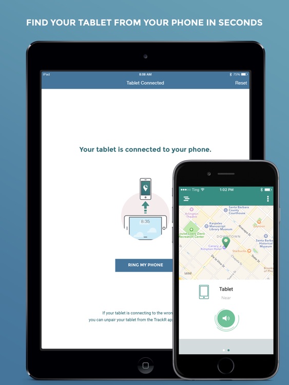 TrackR tablet - Locate Lost or Missing Device Finder