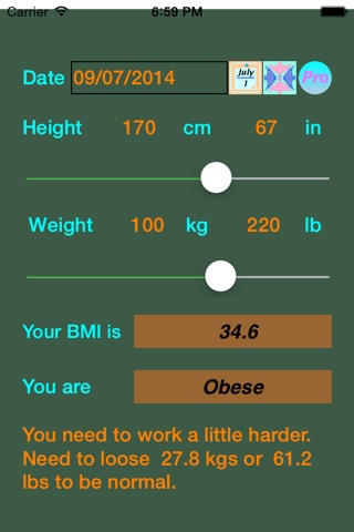 BMI Explorer screenshot 2