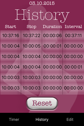 Contraction Timer 1-2-3 Free screenshot 2