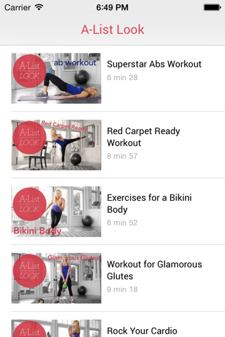 A-List Look - Daily Workout screenshot 2