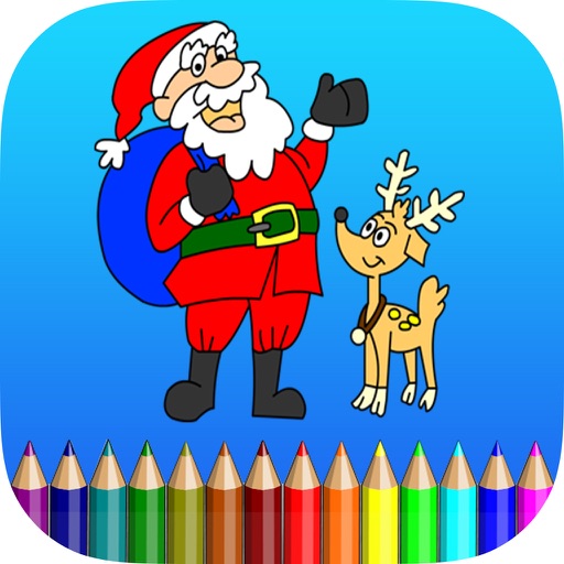 Coloring Book Santa Claus - Merry Christmas Icon