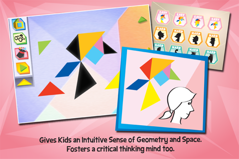 Kids Learning Puzzles: Portraits, Tangram Playtime screenshot 2