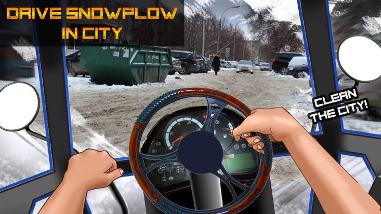 Drive Snowplow in City