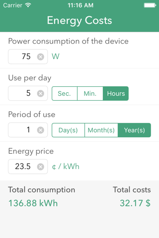 Energiekosten-Rechner - náhled