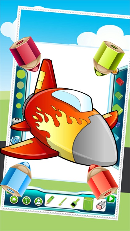 Flying on Plane Coloring Book World Paint and Draw Game for Kids screenshot-4