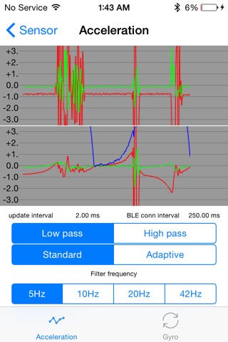 EEG Acceleration logger screenshot 2