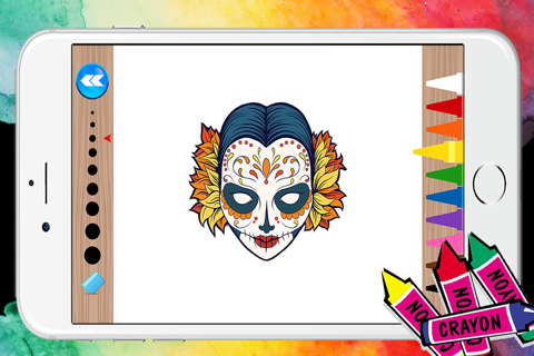 Adult Coloring Pages with Skull Patterns Free screenshot 4
