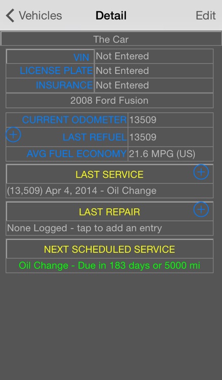 CarTune Free - Vehicle Maintenance and Gas Mileage Tracker