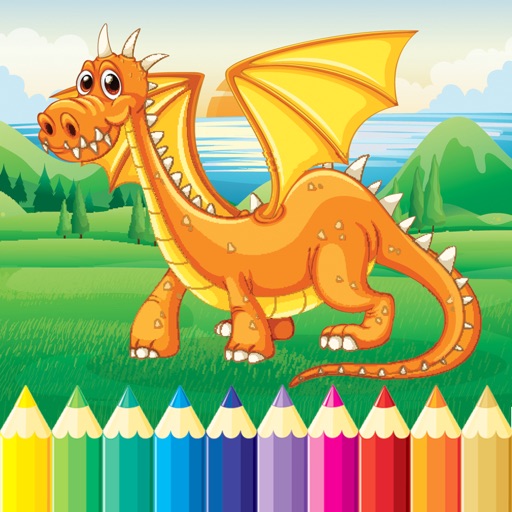 Dragon Dinosaur Coloring Book - Drawing for kids free games iOS App