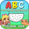 ABC Fruits And Vegetables Coloring Book: Learning English Vocabulary Free For Toddlers And Kids!