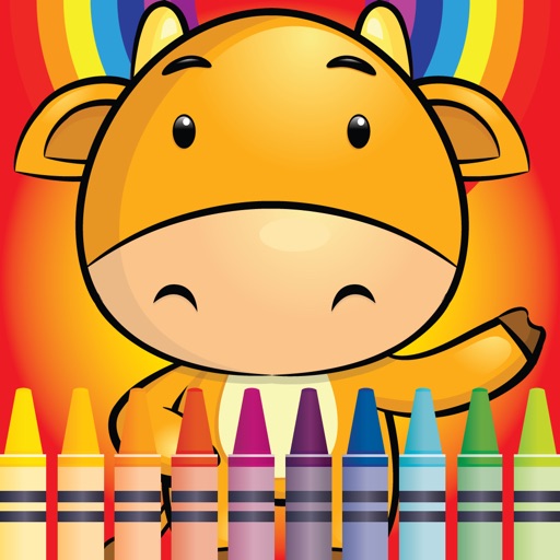 Coloring Cute Animal Farm fun doodling book for boy and girl Icon