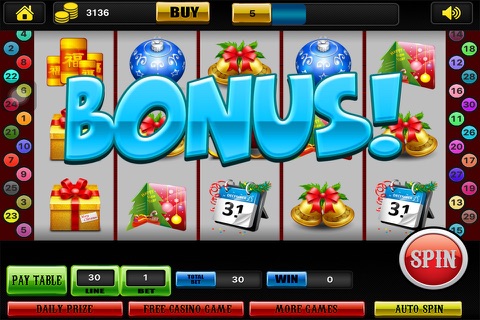 Slots Snowy Christmas - Free Slot Games! Play 777 Real Vegas Casino! screenshot 4