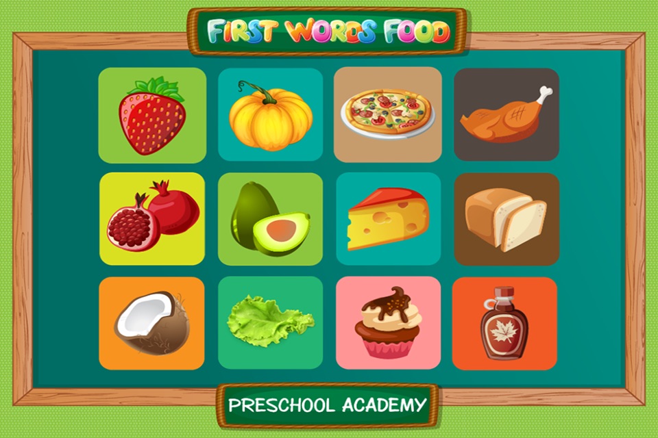 First Words Food - English : Preschool Academy educational game lesson for young children screenshot 2