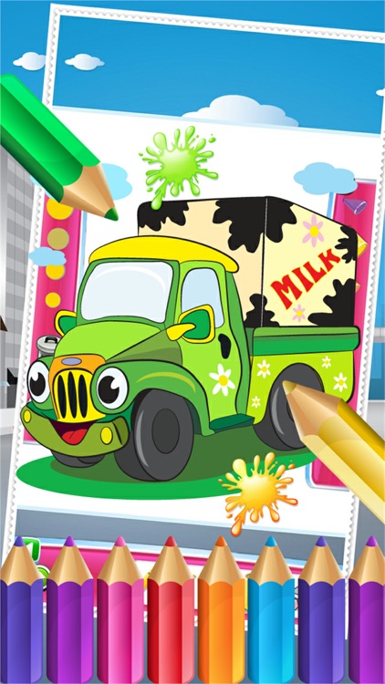 Car in City Coloring Book World Paint and Draw Game for Kids screenshot-3