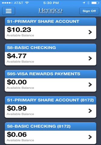 Henrico FCU Mobile Banking screenshot 2