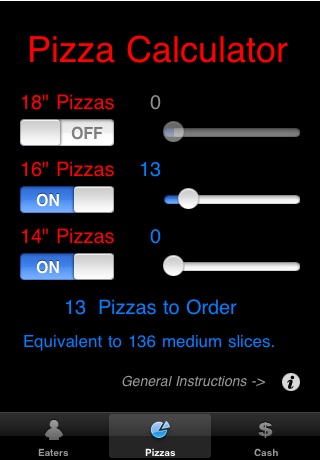 A Pizza Calculator screenshot 2