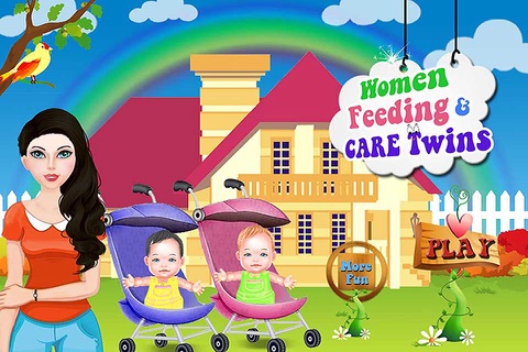 Women Feeding and Care Twins baby games screenshot 2