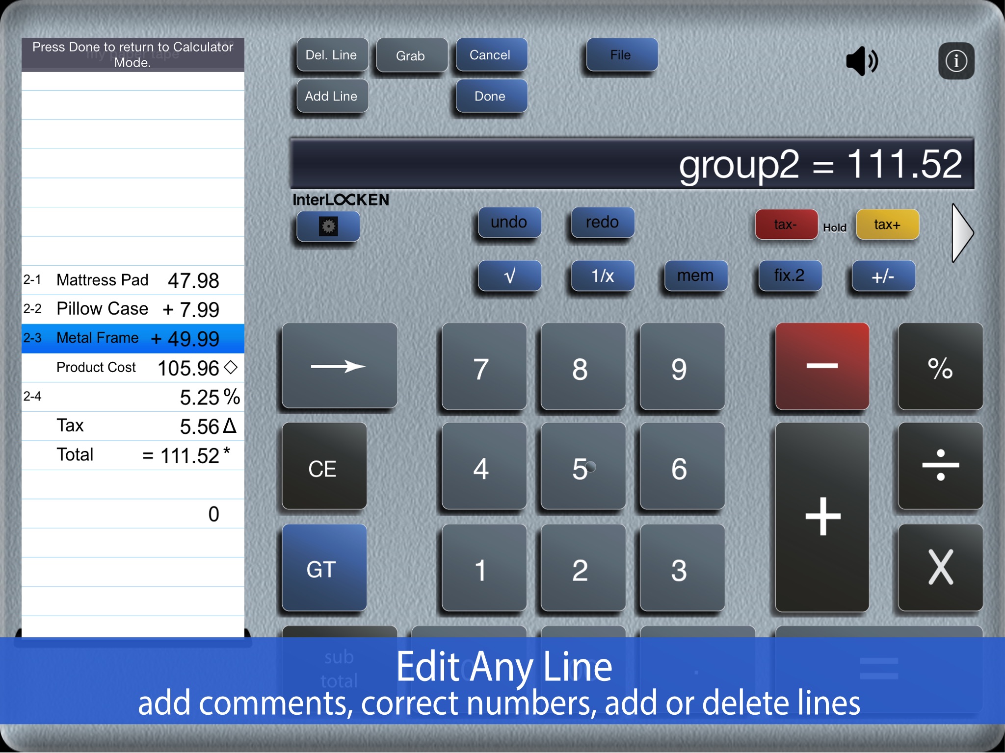 Accountant  Lite Calc iPad screenshot 2