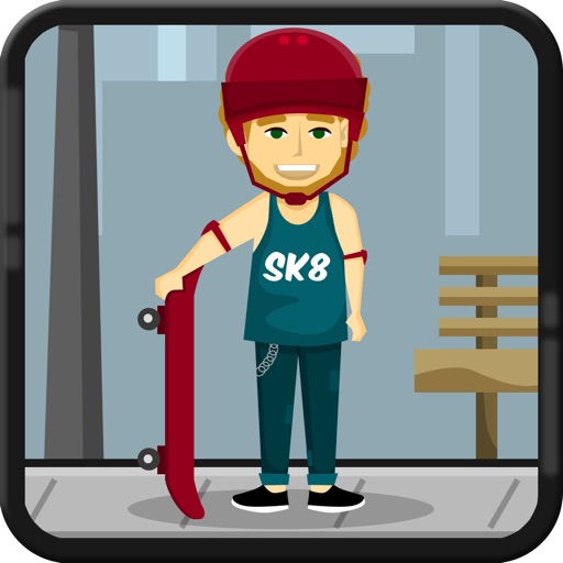 Champ Boy Skate-boarding City Traffic Jump Icon