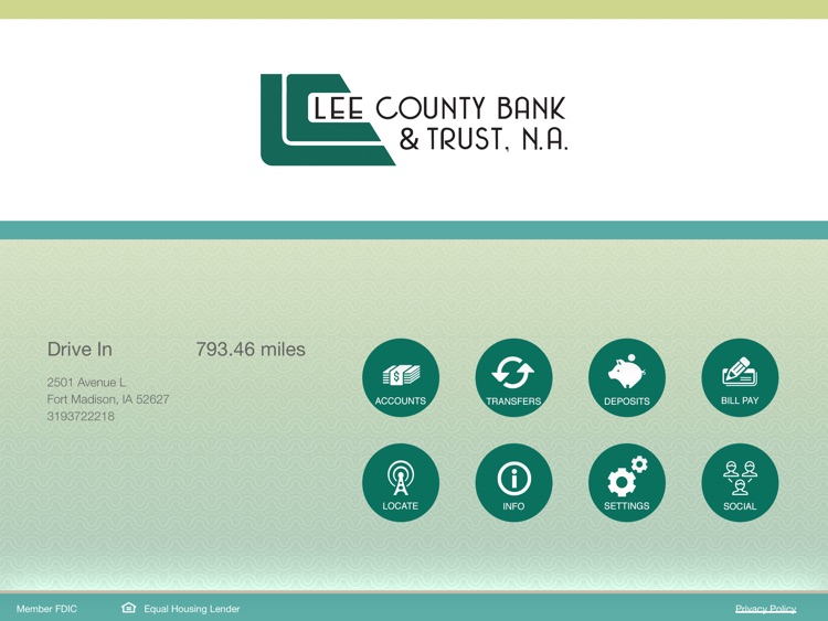 Lee County Bank for iPad