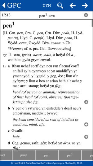 GPC Geiriadur Welsh Dictionary