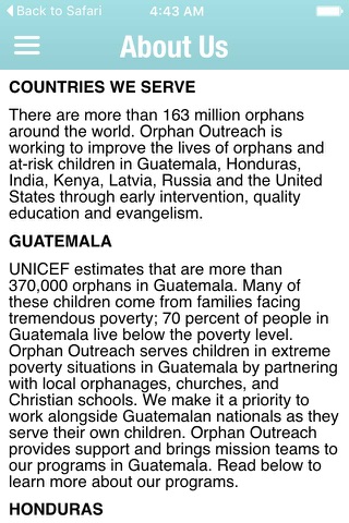 Orphan Outreach screenshot 2
