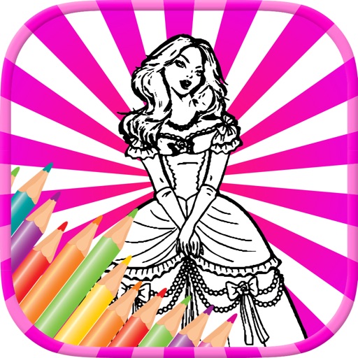 Princess Coloring Book - Printable Coloring Pages with Finger Painting Icon