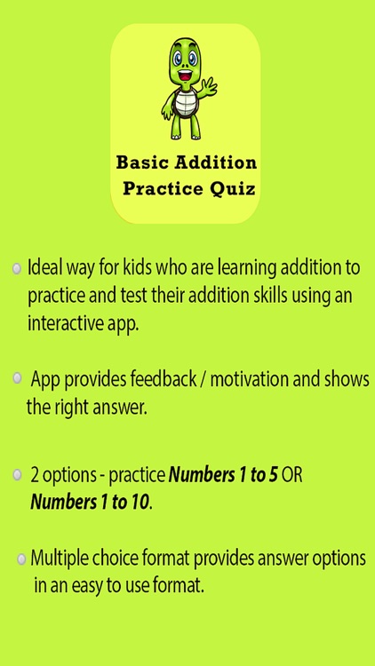 Basic Addition Practice Quiz