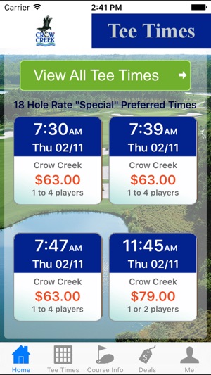 Crow Creek Golf Tee Times