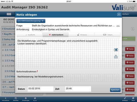 Audit Manager Valisure - ISO 26262 screenshot 3