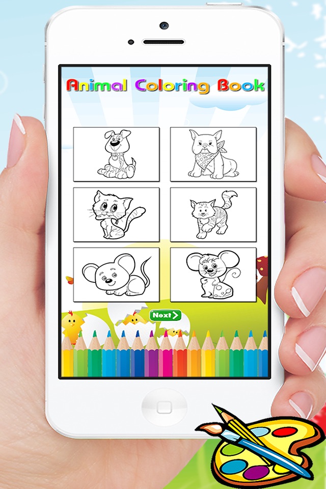 Animal Dog Cat & Rat Coloring Book - Drawing for Kids Games screenshot 2
